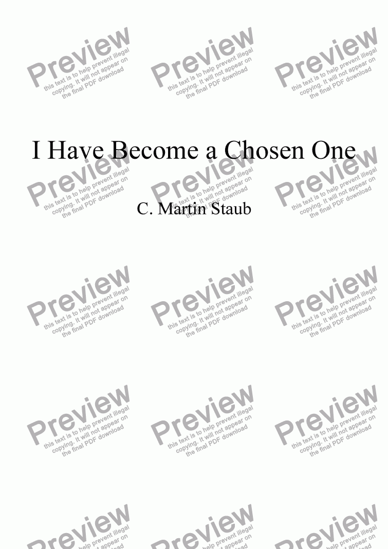 page one of I Am the Chosen One
