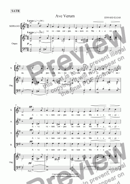 page one of ’Ave Verum’ for SATB & organ