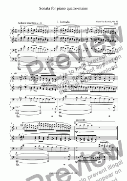 page one of Sonata for piano quatre-mains - I Intrada