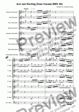 page one of Ach wie flüchtig (Canata BWV 26)