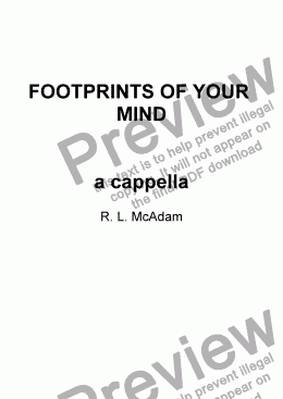 page one of FOOTPRINTS OF YOUR MIND a cappella