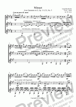 page one of Minuet (Trio)