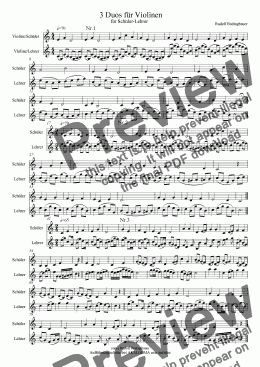 page one of 3 Duos für Violinen