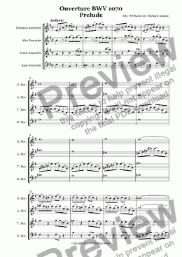 page one of Ouverture (BWV 1070) - I. Prelude