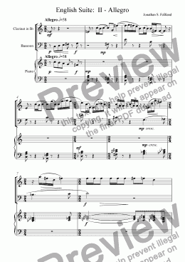 page one of English Suite (II) Allegro