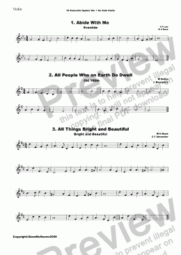 page one of  16 Favourite Hymns Vol.1 for Solo Violin and Piano