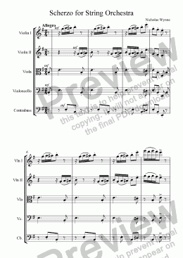 page one of Scherzo for String Orchestra