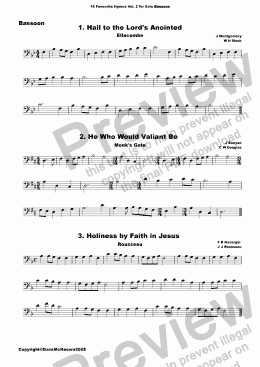 page one of  16 Favourite Hymns Vol.2 for Solo Bassoon and Piano
