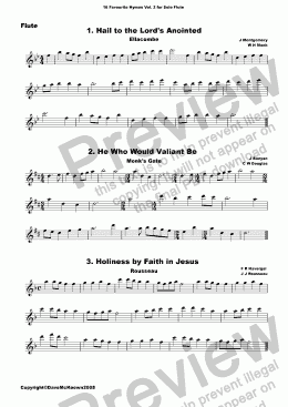 page one of  16 Favourite Hymns Vol.2 for Solo Flute and Piano