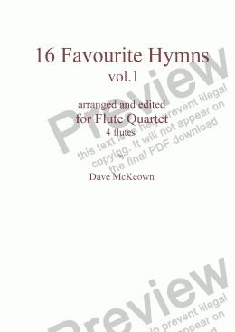 page one of  16 Favourite Hymns Vol.1 for Flute Quartet