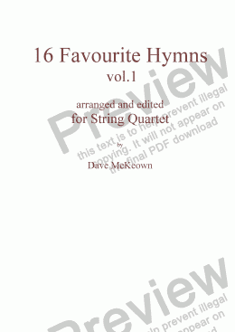 page one of  16 Favourite Hymns Vol.1 for String Quartet