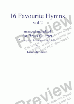 page one of  16 Favourite Hymns Vol.2 for Brass Quartet