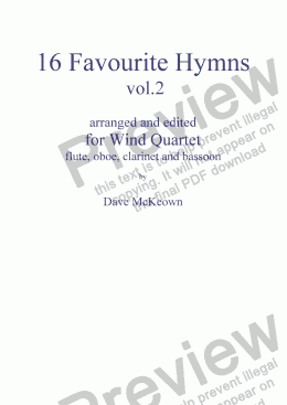 page one of  16 Favourite Hymns Vol.2 for Wind Quartet