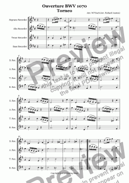 page one of Ouverture (BWV 1070) - II. Torneo
