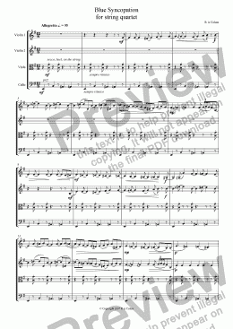 page one of BLUE SYNCOPATION - for string quartet