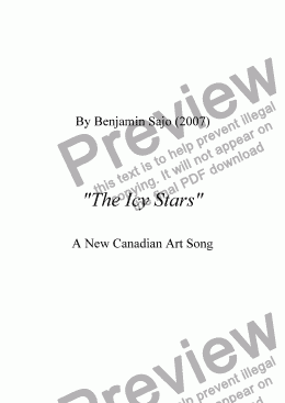 page one of "The Icy Stars" - A New Canadian Art Song