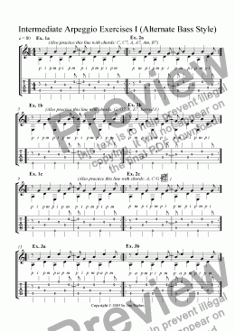page one of Intermediate Arpeggio Exercises I (Alt. Bass Style)