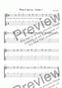 page one of When I Survey - Guitar 1