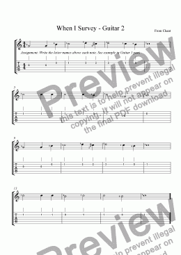 page one of When I Survey - Guitar 2