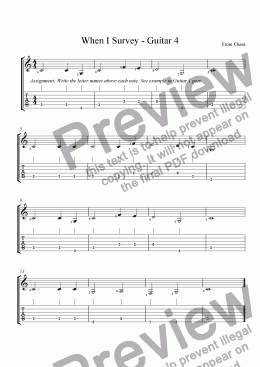 page one of When I Survey - Guitar 4