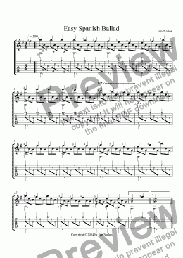 page one of Easy Spanish Ballad