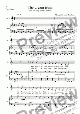 page one of The dream team -US version(Piano Score)