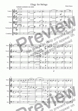 page one of Elegy for Strings