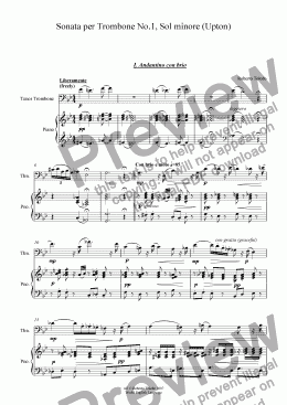 page one of Sonata per Trombone in Sol minore, No.1