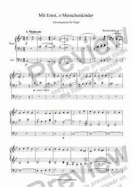 page one of Mit Ernst, o Menschenkinder. Adventspartita für Orgel op. 93