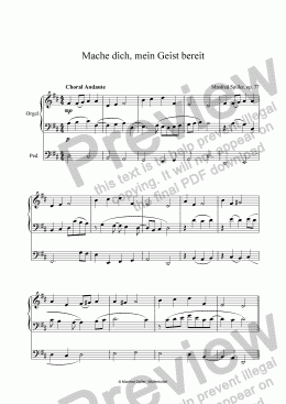 page one of Mache dich, mein Geist bereit. op. 77 für Orgel