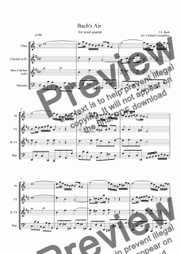 page one of Bach’s Air  on G