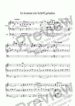 page one of Es kommt ein Schiff geladen. Choralpartita für Orgel op. 65