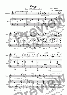 page one of Tango   Opus 165 No2  from  Espana Suite