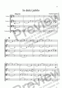page one of Weihnachtliche Musik für Streichquartett. In dulci jubilo.