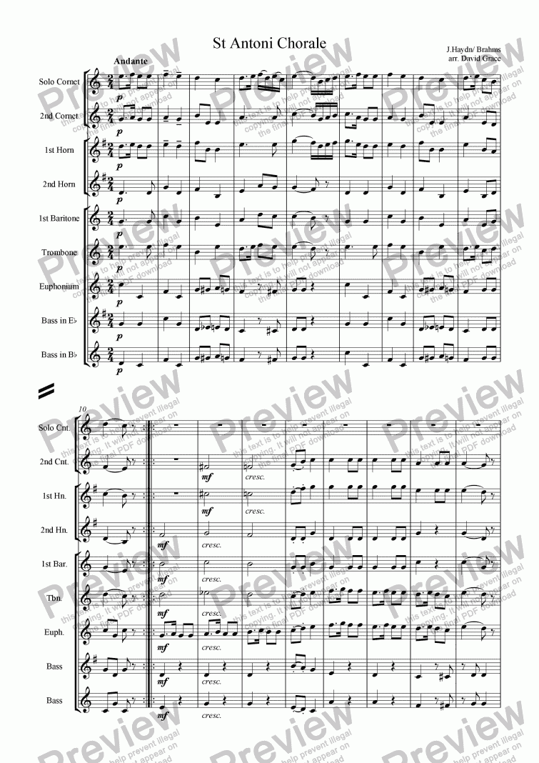 page one of St Antoni Chorale