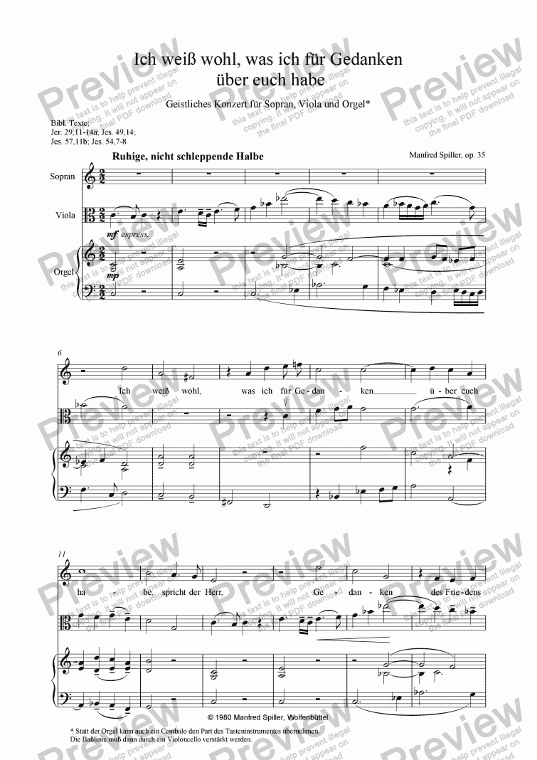 page one of Geistliches Konzert für Sopran, Viola und Orgel op. 35