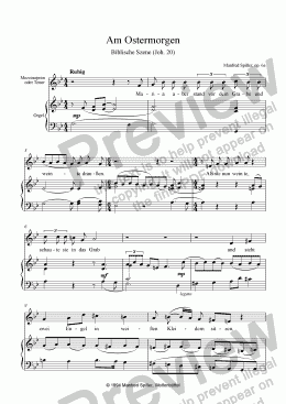 page one of Begegnung am Ostermorgen, für Singstimme und Orgel op. 6a