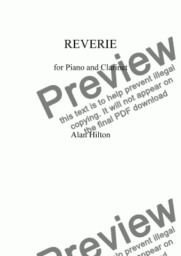 page one of Reverie for Clarinet and Piano