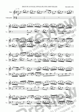 page one of DUET IN A FUGAL STYLE (FLUTE AND ’CELLO)