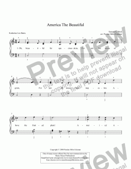 page one of America the Beautiful