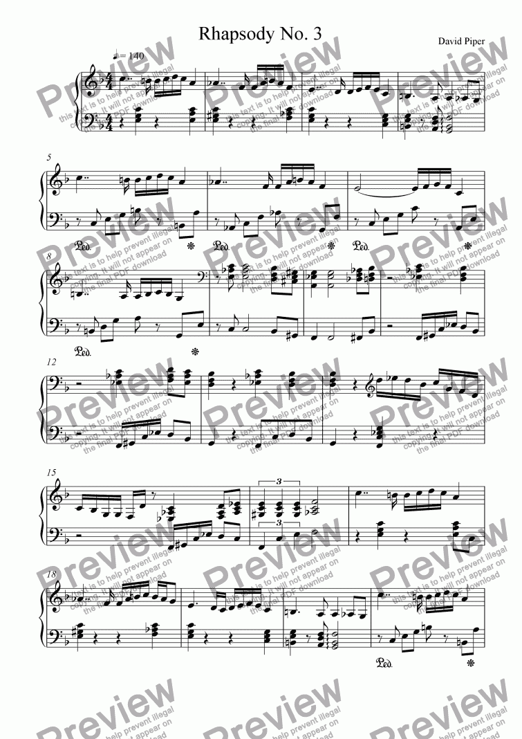 page one of Rhapsody No.3
