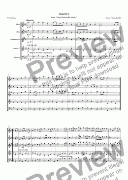 page one of Handel - Royal Fireworks Music Bourree & La Rejouisssance