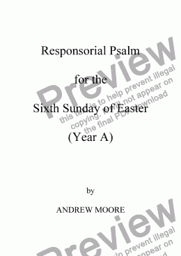 page one of Sixth Sunday of Easter (Year A)