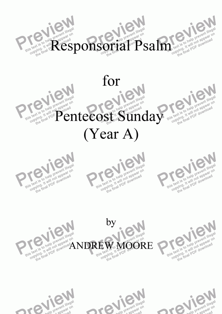 page one of Pentecost Sunday (Year A)