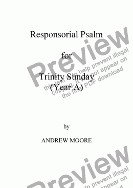 page one of Trinity Sunday (Year A)