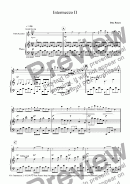 page one of Intermezzo  [Flute or Recorder + Piano]