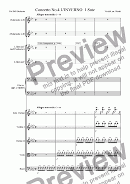 page one of 1. Winter of Vivaldis 4 seasons
