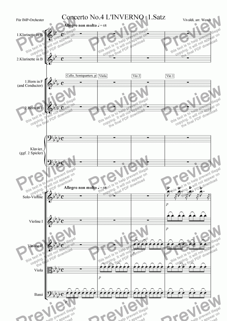 page one of !�1. Winter of Vivaldis 4 seasons