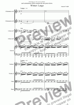 page one of Winter of  Vivaldis 4 seasons