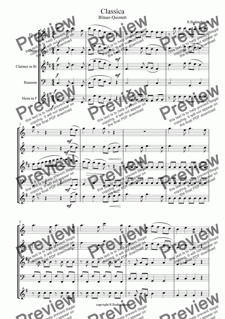 page one of Classica Bl�ser Quintett